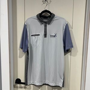 Nike Men's Light Gray and Dark Gray Polo Shirt